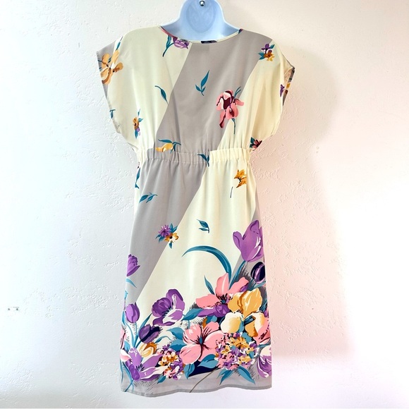 YUMI KIM x Anthropologie Silk Kimono Spring Floral Mini Dress S Empire Waist - Picture 6 of 11